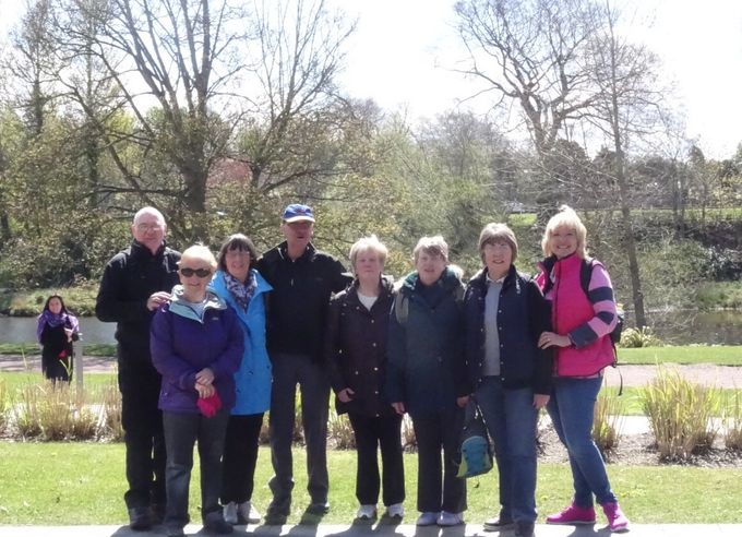 Walking group, by the River Ayr 